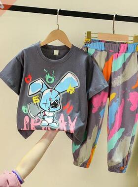 Summer Teenage Girls Clothes Set Children Cartoon Short S