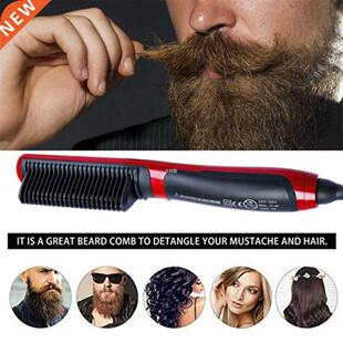 Multifunctional Beard Straightener Styler Brush Men Heat Hai