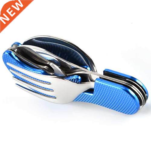4 In 1 Outdoor Tableware Set Camping Cooking Supplies Stainl