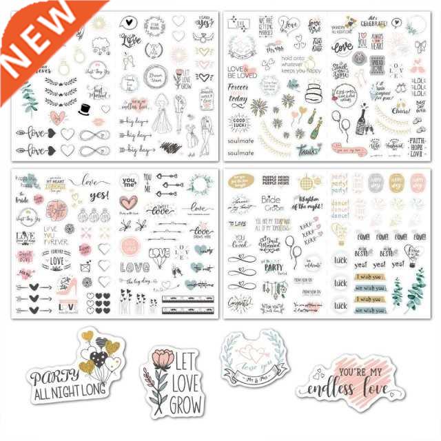 4 Pcs Wedding Planning Stickers Aesthetic Exquisite Engageme