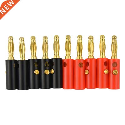 Fasdga 10 x Audio Speaker Screw Banana Gold Plate Plugs Conn