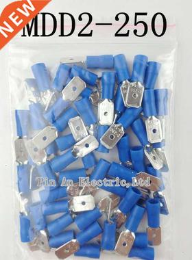 100PCS MDD2-250 male Insulated Spade Quick Connector Termin
