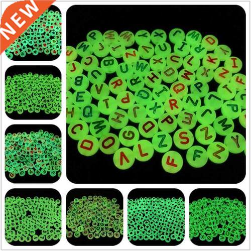 50/100pcs 7mm 10mm Luminous Beads Letter Beads Acrylic Space