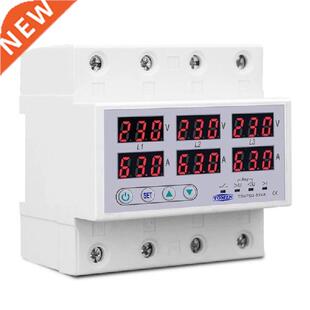 Din Rail 3 Phase Voltage Relay 380V Voltmeter Ammeter Over