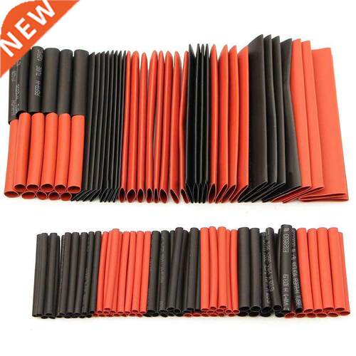 127pcs Red Black Polyolefin Heat Shrink Tubing Cable Tube Sl