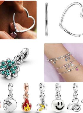 925 Sterling Silver Loved Heart Ear Hoops Earrings for Women