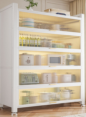 厨房置物架多功能微波炉储物柜家用餐边橱柜简约带门防尘收纳柜子