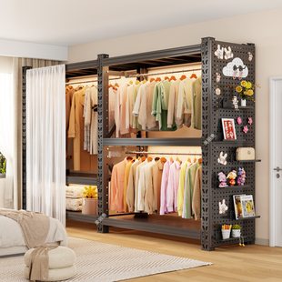 货架衣柜家用卧室简易组装出租房用新款衣厨金属衣架钢制收纳柜子