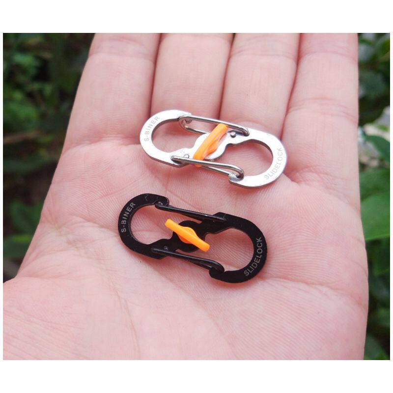 不锈钢8字扣户外带锁挂钩S形登山扣快挂钥匙扣背包拉锁安全扣金属