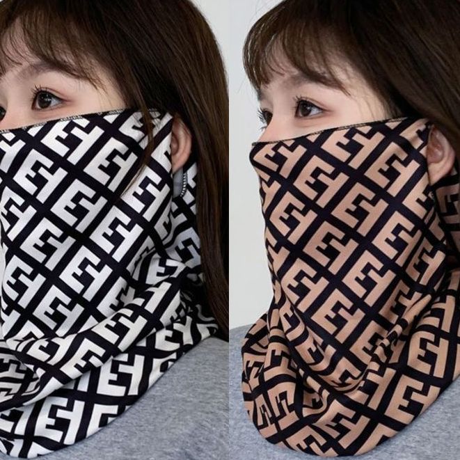 保暖挂耳百变面罩护颈防风防寒保暖围脖套印花女德绒户外骑行针织