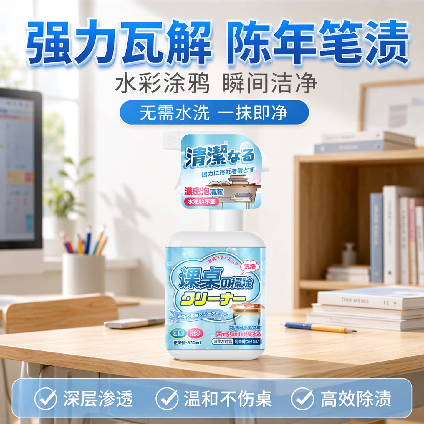 沐之荷课桌涂鸦清洁剂擦除神器