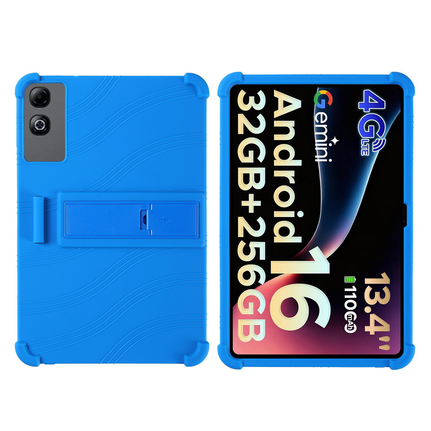 适用 台电T65 Plus 13.4英寸保护套平板硅胶保护壳防摔四角包边自带支架软壳