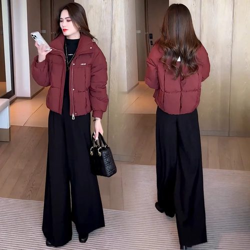 新款洋气小个子面包服棉袄子外套