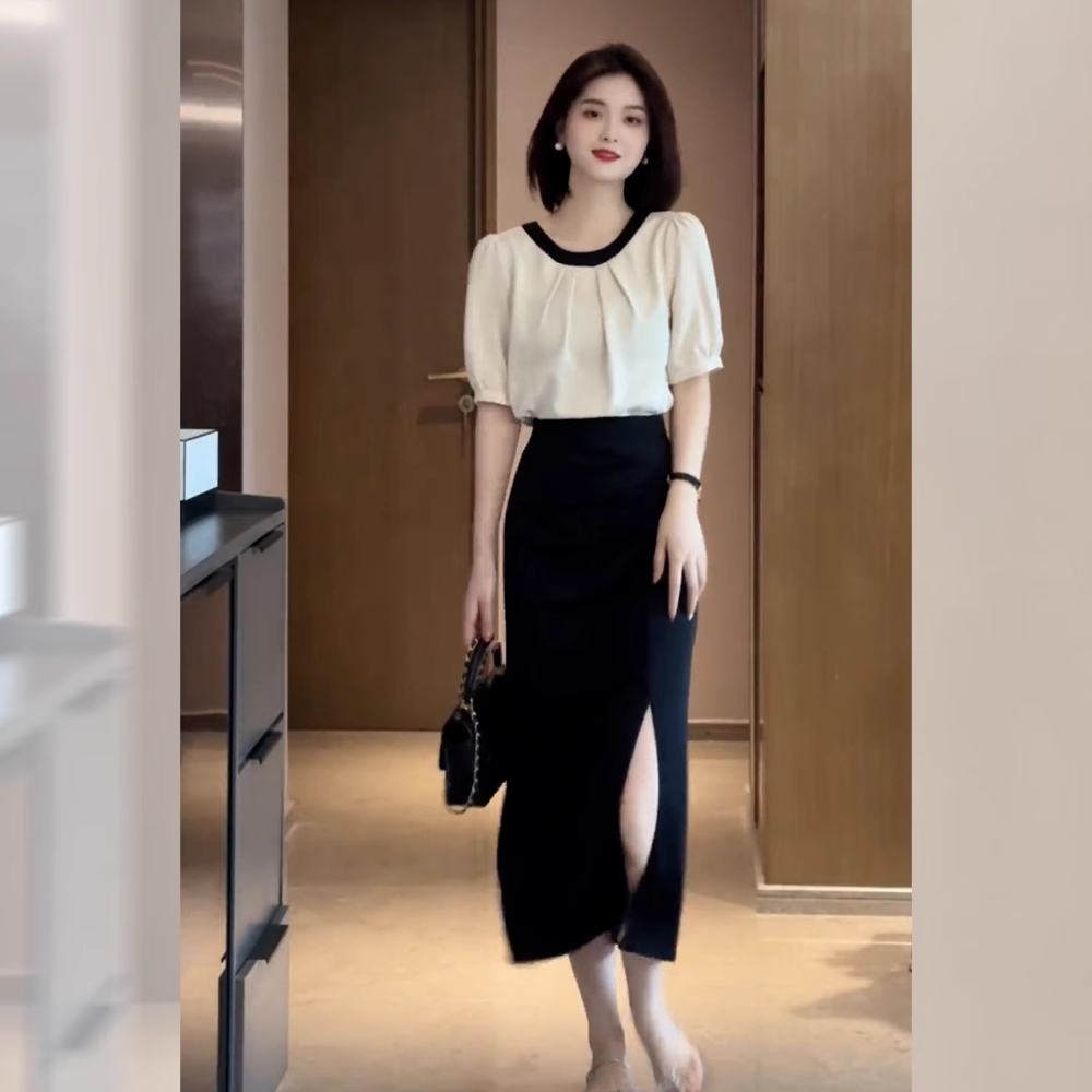 韩系风格穿搭上衣温柔风甜美套装