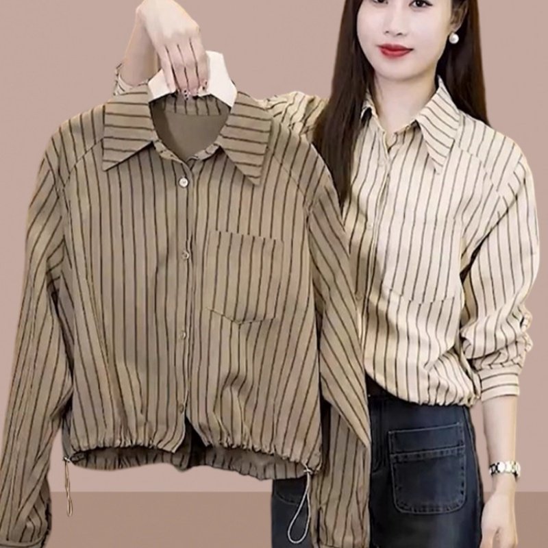 2026早春秋季新款女士长袖衬衫短款小个子衬衣爆款女装衬衣时尚