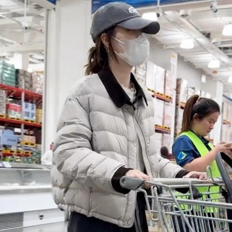 撞色翻领羽绒棉服女2026冬季新款时尚短款轻薄洋气小个子保暖外套,女装/女士精品,棉衣/棉服,淘宝优惠券,粉丝福利购,淘宝优惠卷