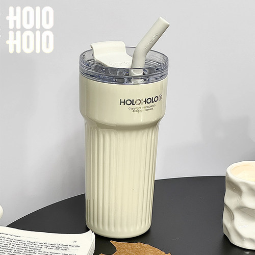 holoholo罗马保温杯茶水分离泡茶杯高颜值大容量女生便携吸管水杯