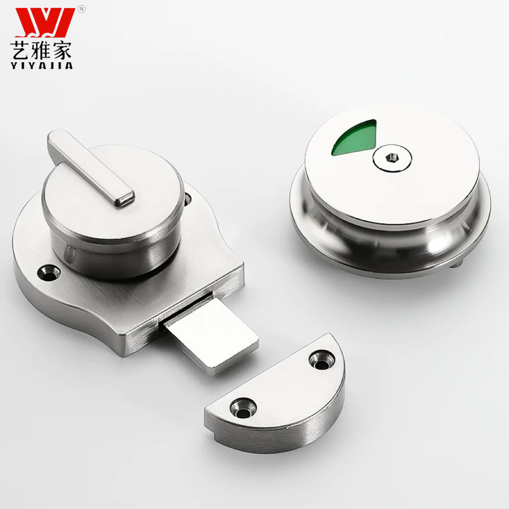 卫生间隔断五金配件门锁公共厕所隔断门有无人指示锁扣厕所隔断锁