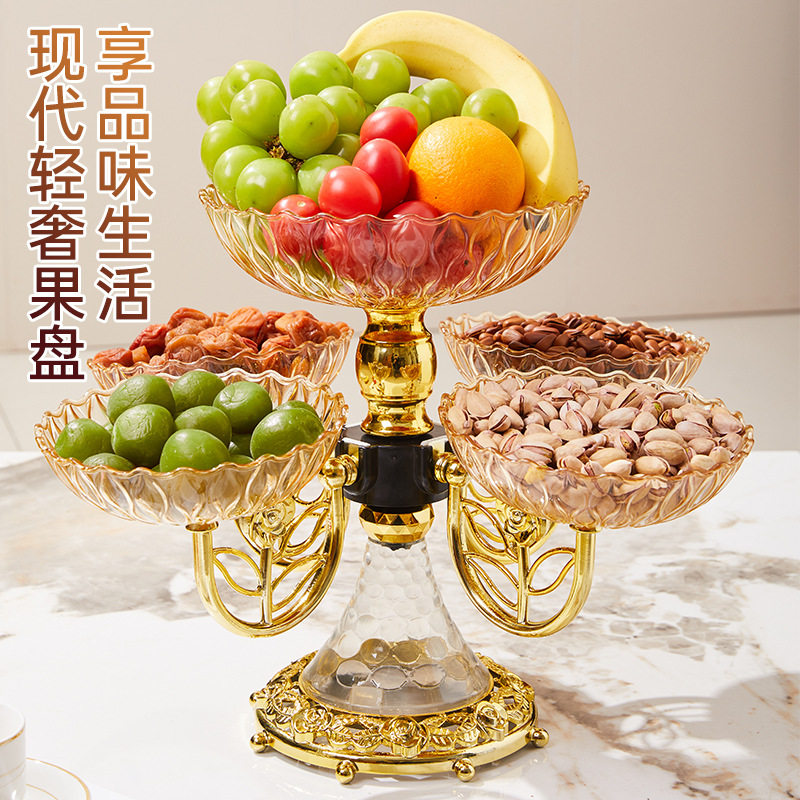 欧式水晶果盘塑料透明多