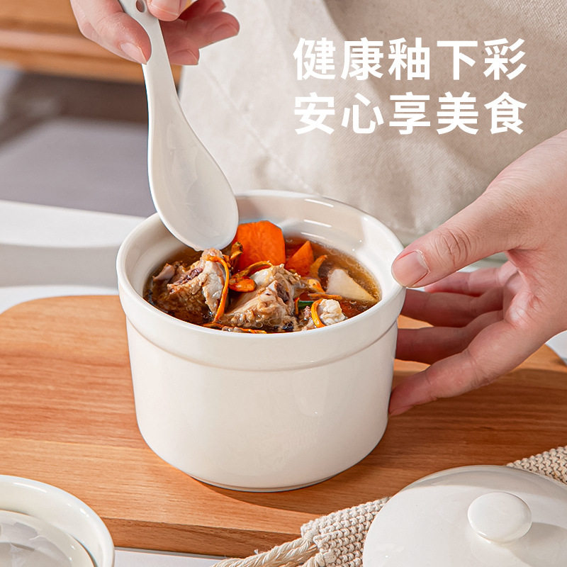 纯白简约陶瓷炖盅酒店家