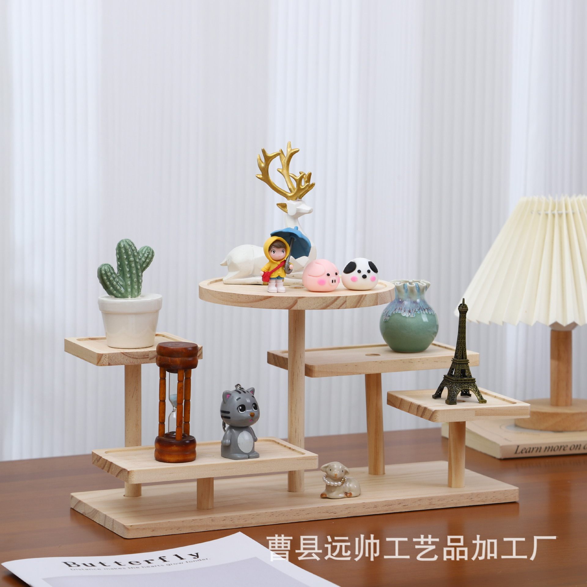 花架多层阶梯置物架实木