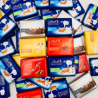 法国瑞士莲白巧黑巧牛奶榛子榛仁巧克力小排块吉安杜佳试吃