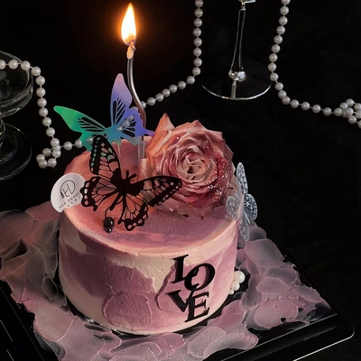 520情人节蛋糕装饰插件镂空蝴蝶