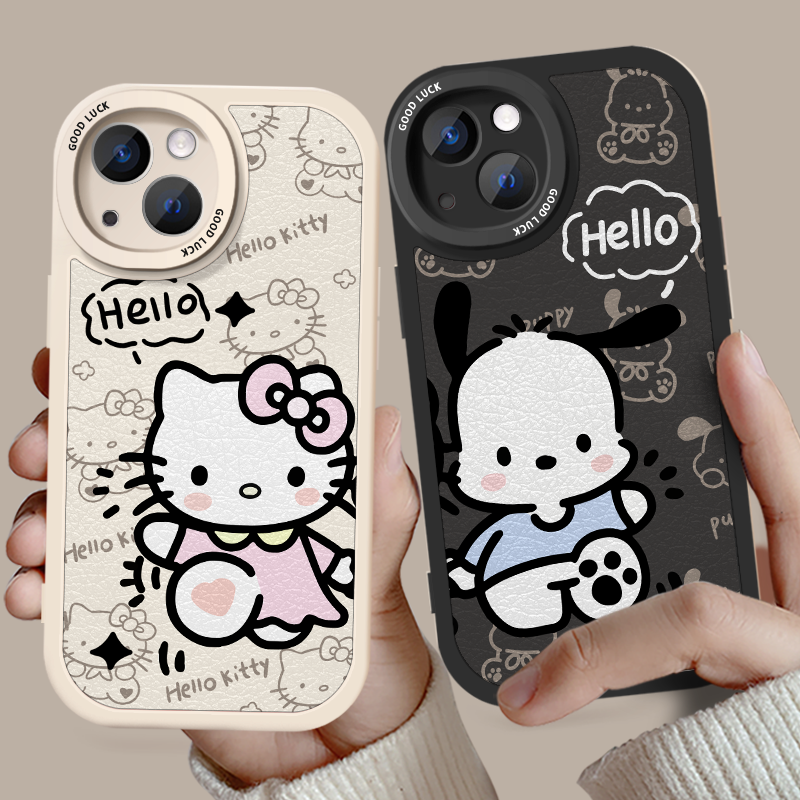 HelloKitty情侣手机壳适用iPhone16promax苹果小米15华为mate60P70透明太空壳note14一加ACE5卡通可爱X100200