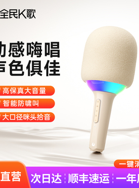 全民K歌M3家庭无线麦克风智能防啸叫大口径动感嗨唱录音话筒