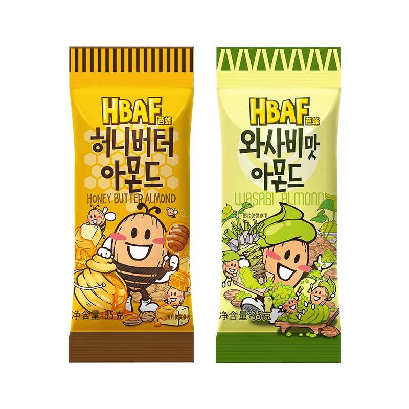 韩国芭蜂蜂蜜黄油扁桃仁原名汤姆农场零食山葵坚果芥末味坚果