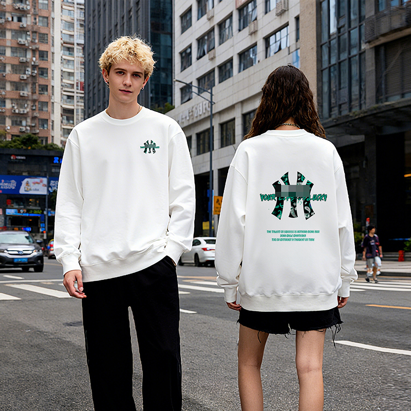 MY卫衣男女秋冬上衣简约宽松印花长袖潮流情侣装学生休闲套头上衣