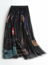 Mid length half length long skirt gauze skirt中长款半身长裙