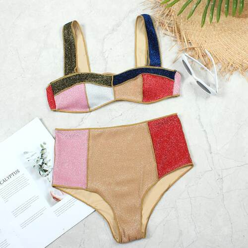 High waisted bikini swimsuit Women's swimsuit高腰比基尼泳装