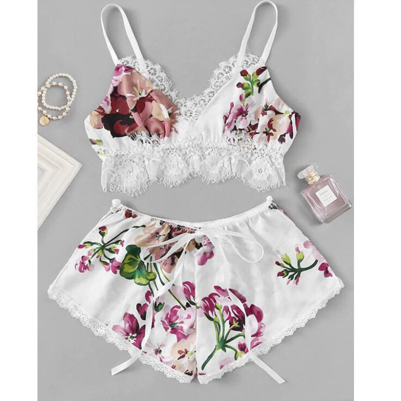 Casual pajamas suspenders short lace休闲睡衣吊带短装蕾丝套装