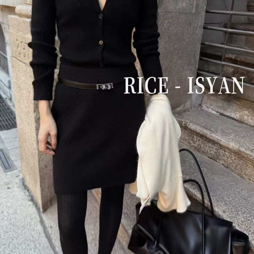 RICE- ISYAN-冬上新RICEIS气质显瘦时尚半身裙（含30羊毛）WH09