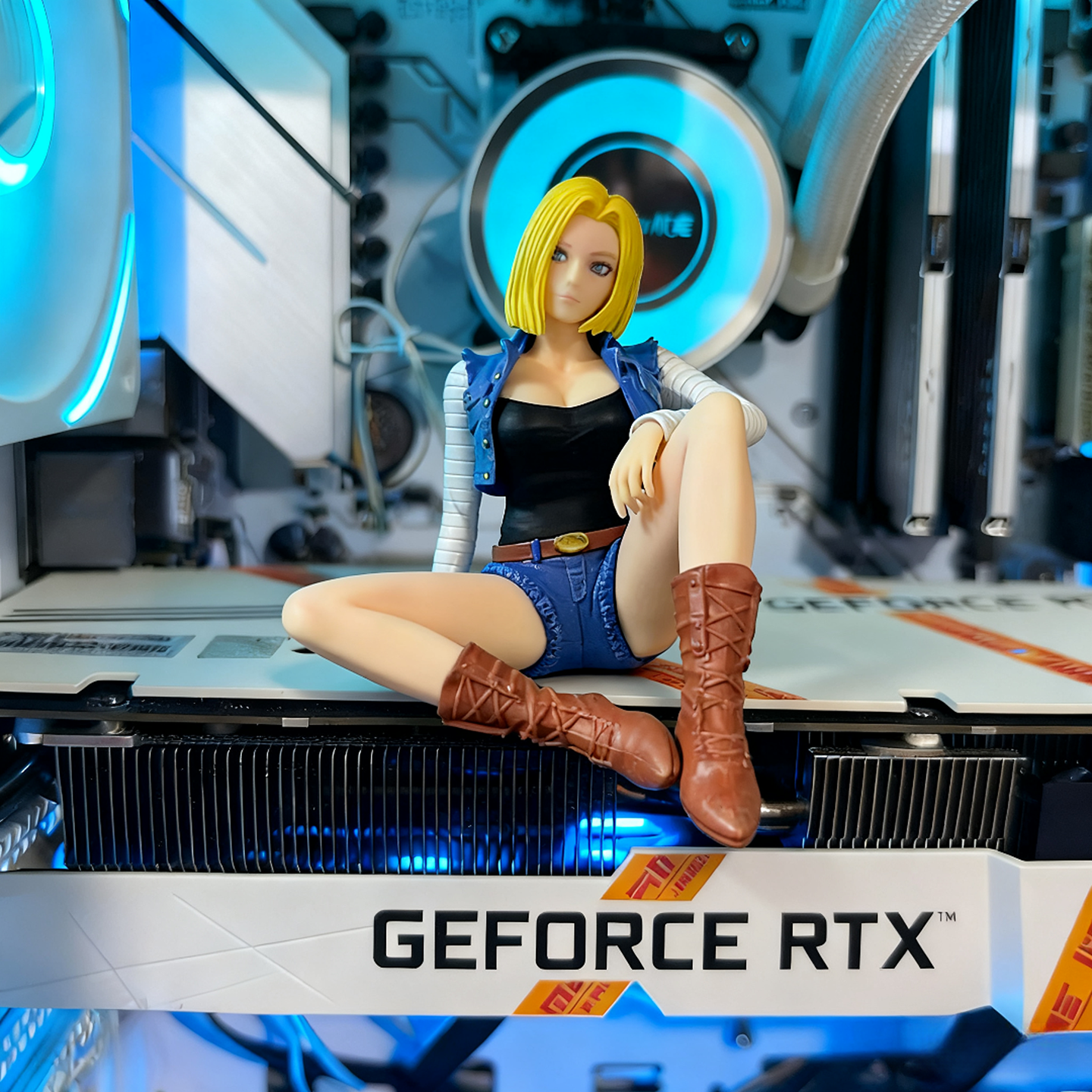 七龙珠手办人造人18号手办海景房手办机箱手办显卡手办机箱摆件