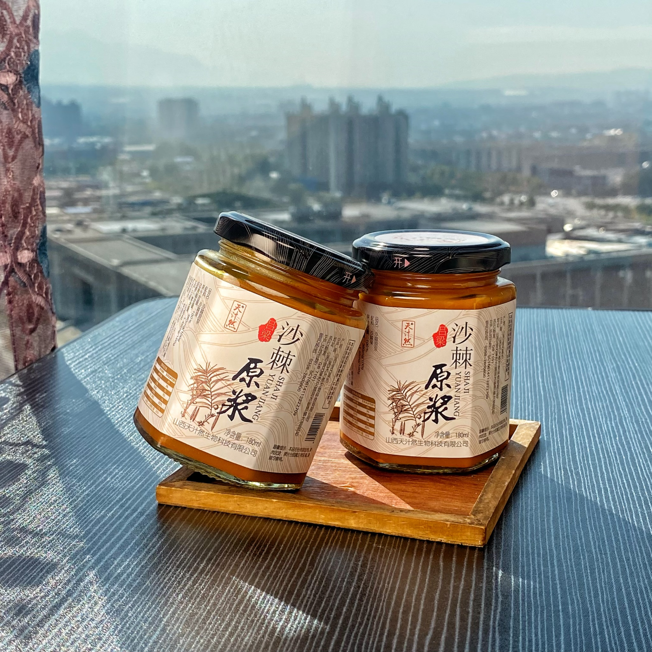 吕梁天汁然生榨沙棘汁100%纯原浆无添加饮料180ml*2瓶/盒厂家直销