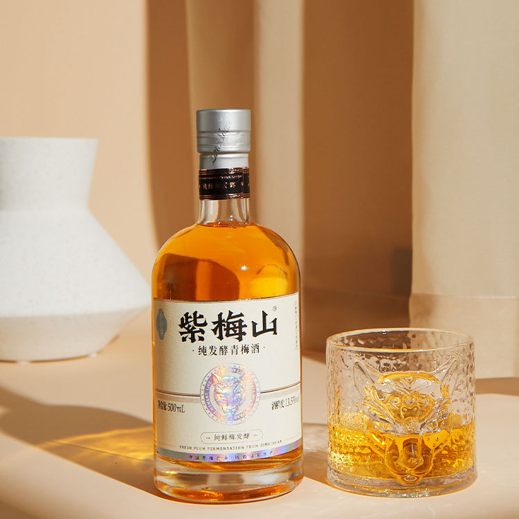 紫梅山纯发酵青梅酒500ml低度微醺晚安梅子酒节日伴手礼礼盒装