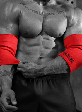 Cerberus编织护膝男力量举深蹲训练运动专业卧推举重健美护肘套膝