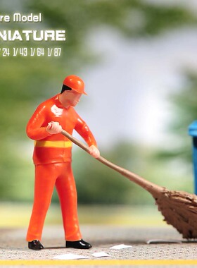 VM1/87/64/43/24/18环卫工人微缩场景微拍摄影车模型搭配手办人偶