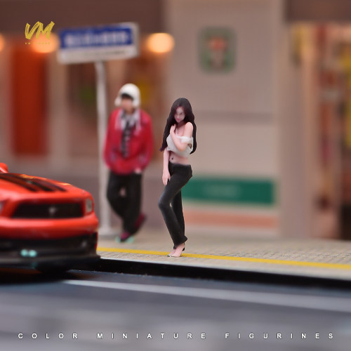 VM 1/64 上衣落肩美女微缩场景模型搭配3D彩色打印人偶模型