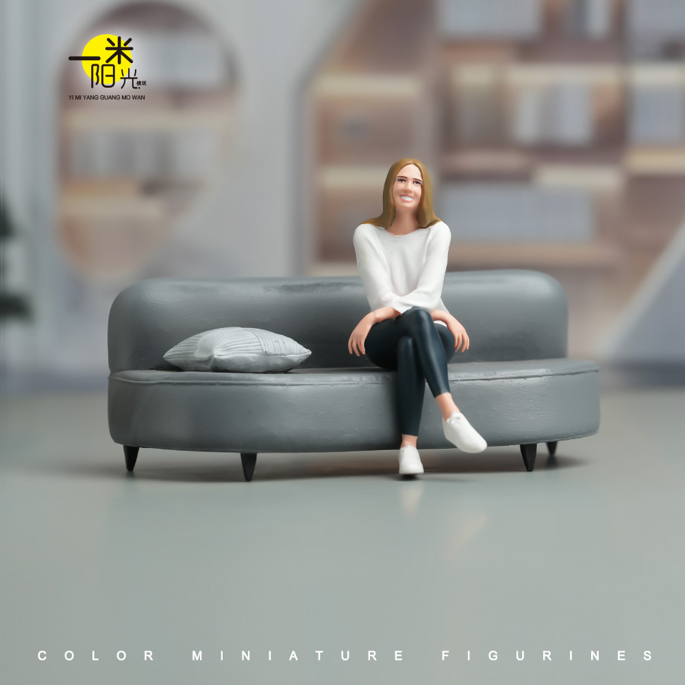 1/24/18 女子双人组精涂微缩场景模型搭配手工涂装小人偶摆件