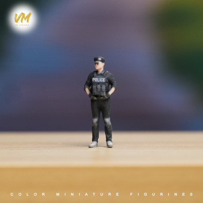 VM 1/64比例 帅气酷飒警察系列 微缩场景模型搭配3D彩色打印人偶