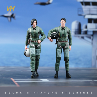 VM 1/24/18 现代战机飞行员 精涂微缩场景模型搭配手工涂装小人偶
