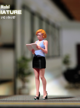 VM1/87/64/43/24/18女教师微缩场景微拍摄影车模型搭配手办小人偶