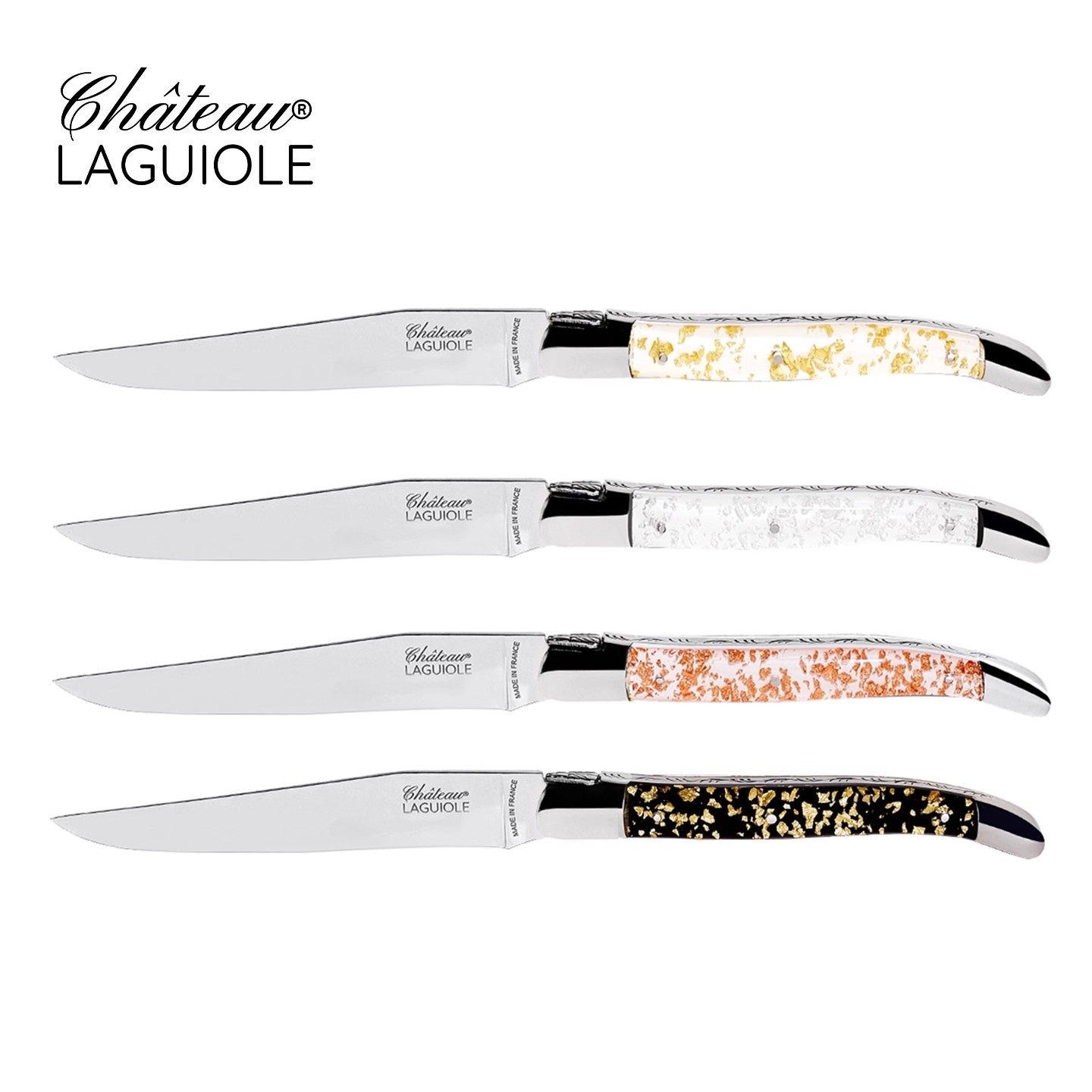 法国进口Chateau Laguiole牛排刀西餐刀酒店不锈钢餐刀树脂金箔