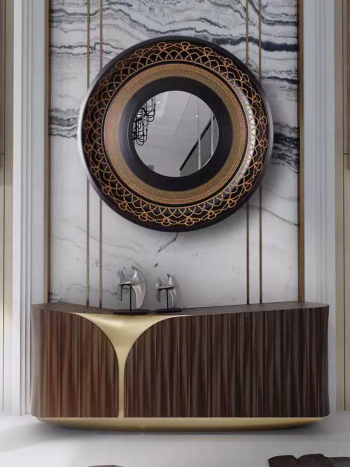 实木餐边柜厨房靠墙一体落地客厅