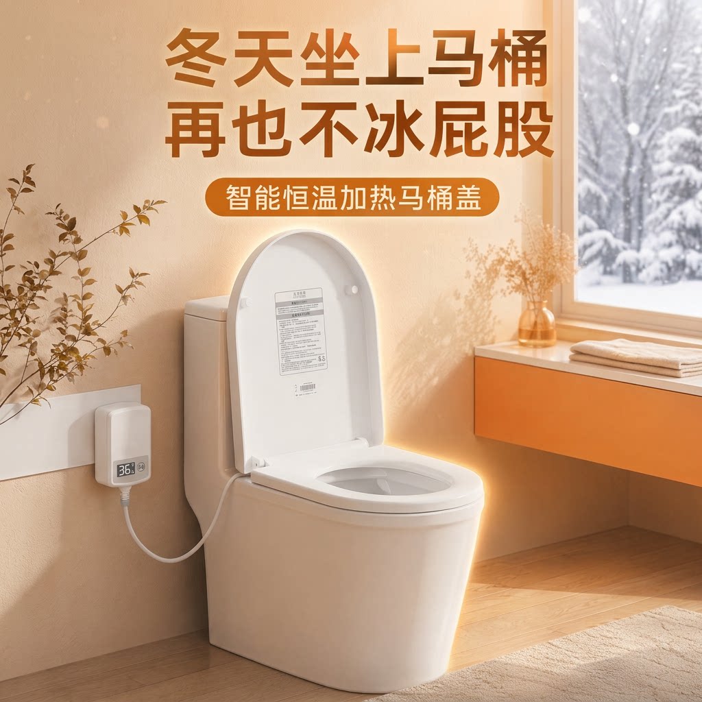 加热马桶盖通用安装智能电动座圈