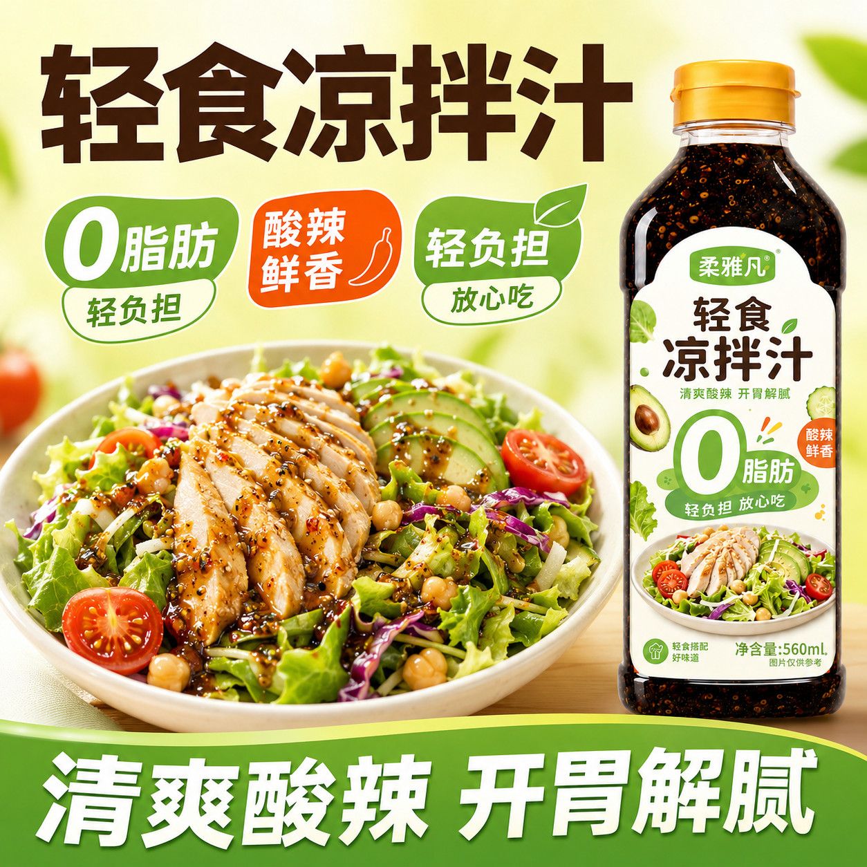 轻食酸辣凉拌汁0脂肪轻食凉拌汁凉拌菜家用调味汁凉皮凉菜调味汁