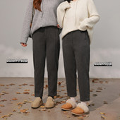 女装 微胖mm显瘦冬季 休闲裤 DM100大码 加绒保暖防风通勤百搭萝卜裤